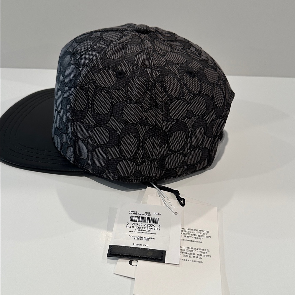 NWT Coach Men’s Monogram Canvas & Leather Cap with Leather adjustable back. - Picture 5 of 9